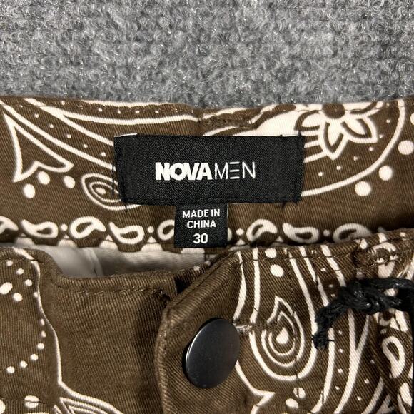 NOVA MEN Cargo Pants Mens 30 Bandana Print Summer Games HD18-107 Streetwear - Picture 4 of 12